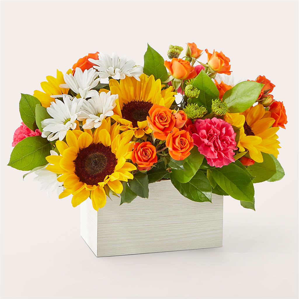 Sun-drenched Blooms Box Bouquet – Baldwin Park Florist, Baldwin Park CA