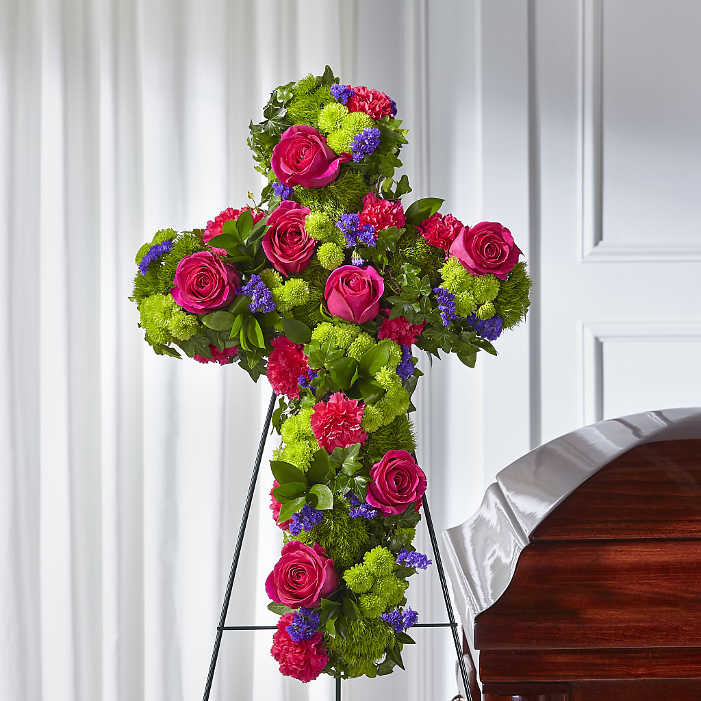 Tribute Rose Floral Cross – Baldwin Park Florist, Baldwin Park CA