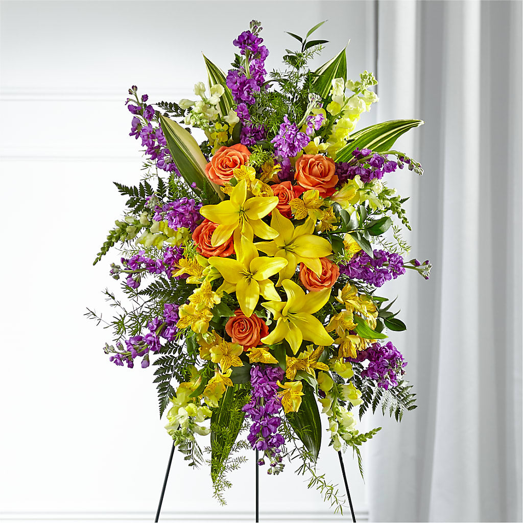 Thoughtful Prayers Standing Spray – Baldwin Park Florist, Baldwin Park CA