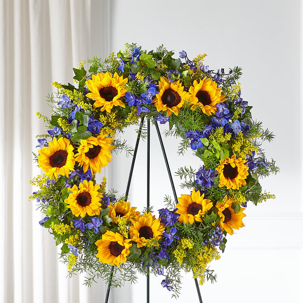 Bright Rays Wreath – Baldwin Park Florist, Baldwin Park CA