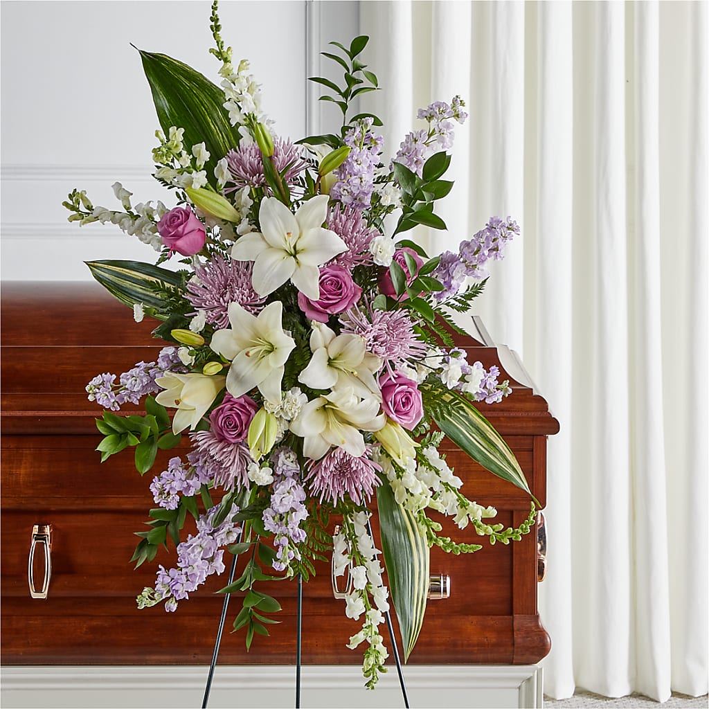 Grateful Hearts Standing Spray – Baldwin Park Florist, Baldwin Park CA