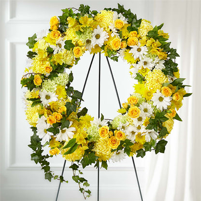 Golden Remembrance Wreath –  Baldwin Park Florist, Baldwin Park CA