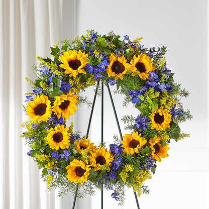 Bright Rays Wreath –  Baldwin Park Florist, Baldwin Park CA