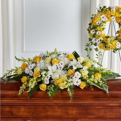 Golden Harmony Casket Spray –  Baldwin Park Florist, Baldwin Park CA