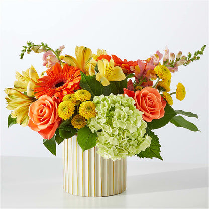 Autumn Sunshine Bouquet with Ivory Vase –  Baldwin Park Florist, Baldwin Park CA