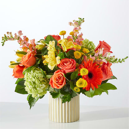 Autumn Sunshine Bouquet with Ivory Vase –  Baldwin Park Florist, Baldwin Park CA