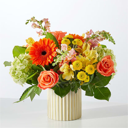Autumn Sunshine Bouquet with Ivory Vase –  Baldwin Park Florist, Baldwin Park CA