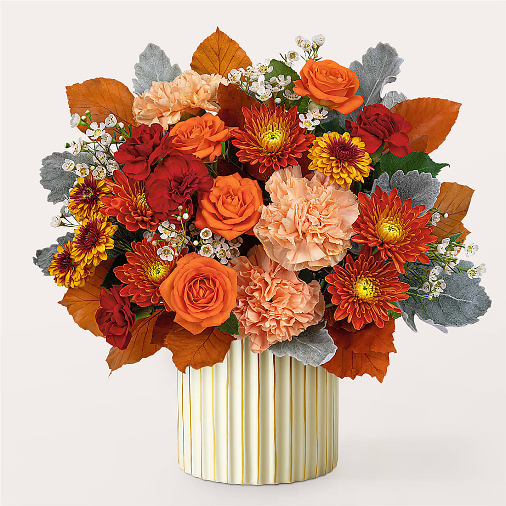 Merlot Bouquet with Ivory Vase –  Baldwin Park Florist, Baldwin Park CA